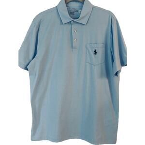 Ralph Lauren Polo Performance Shirt Men’s Large Blue Pony Pocket Golf Stretch